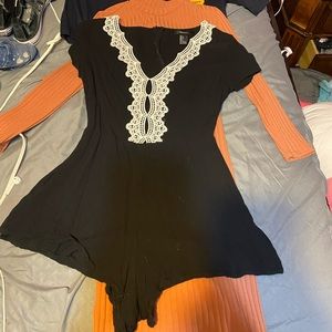 Black and white romper